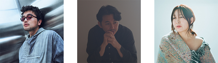 Artist photo of King Gnu Satoru Iguchi, Marihiko Hara and Miu Sakamoto.