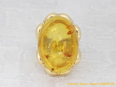 コハク 推定10ct リング