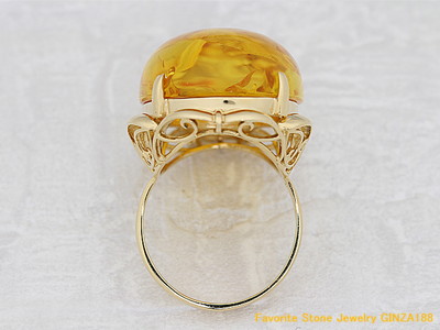 コハク 推定10ct リング