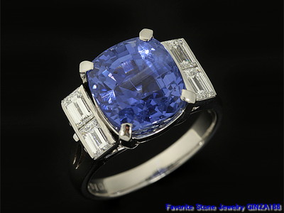 非加熱ブルーサファイア 8.040ct リング