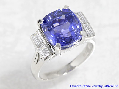 非加熱ブルーサファイア 8.040ct リング