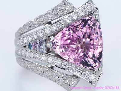 クンツァイト　10.89ct　リング