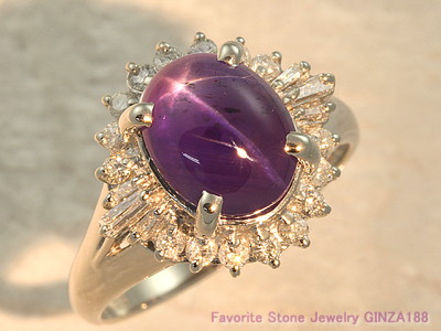 バイオレットスターサファイア　6.05ct　リング