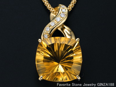 シトリン K18 ネックレス