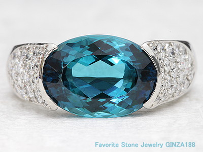 Blue Tourmaline 4.358ct ring