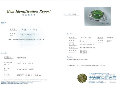 Green Tourmaline 7.39ct Ring